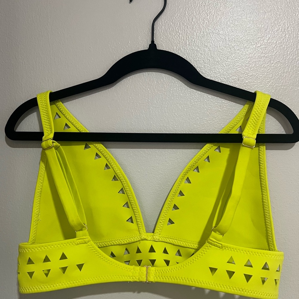 Neon Yellow Cutout Triangle Bikini Set - Picture 13 of 14